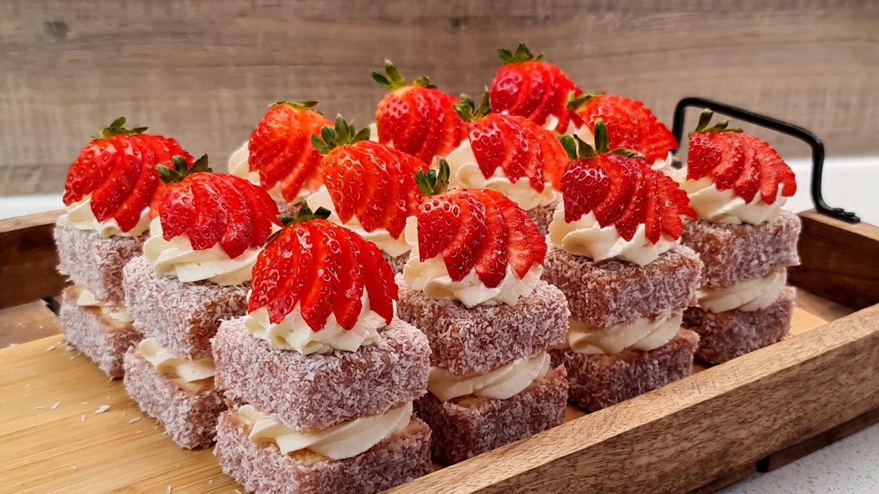 Strawberry Lamington Cake